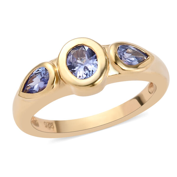 Tansanit Ring 925 Silber vergoldet  ca. 0,79 ct image number 4