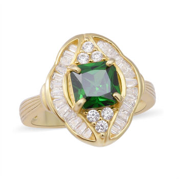 LUSTRO STELLA - Zirkonia Ring 925 Silber vergoldet (Gr&ouml;&szlig;e 16.00) ca. 2,80 ct