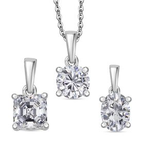 Moissanit Schmuckset 925 Silber rhodiniert ca. 2,65 ct.