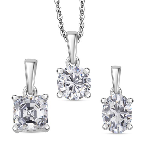 D'Joy 3er-Set - Moissanit Anhänger mit 50cm Kette - 2,65 ct. image number 0