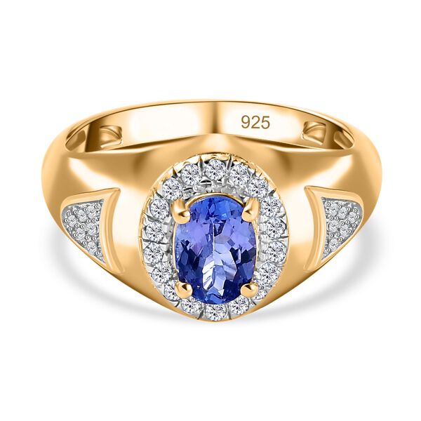 Tansanit und Zirkon Ring  - 1,09 ct.