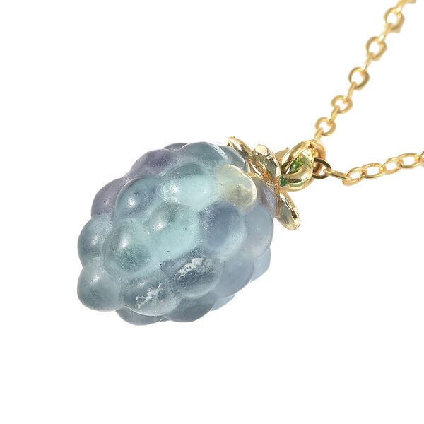 Fluorit Anh&auml;nger mit Kette 45 cm Messing ca. 16,00 ct image number 4