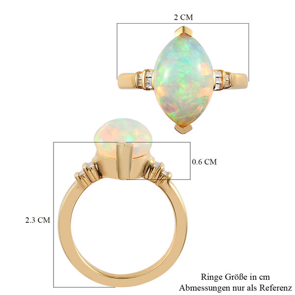 Nat&uuml;rlicher, &auml;thiopischer Opal und Diamant-Ring - 2,89 ct. image number 7
