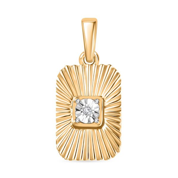 3er Set - D'Joy Wei&szlig;er Diamant Ohrringe, Ring und Anh&auml;nger 925 Silber Gelbes Gold (Gr&ouml;&szlig;e 16) image number 6