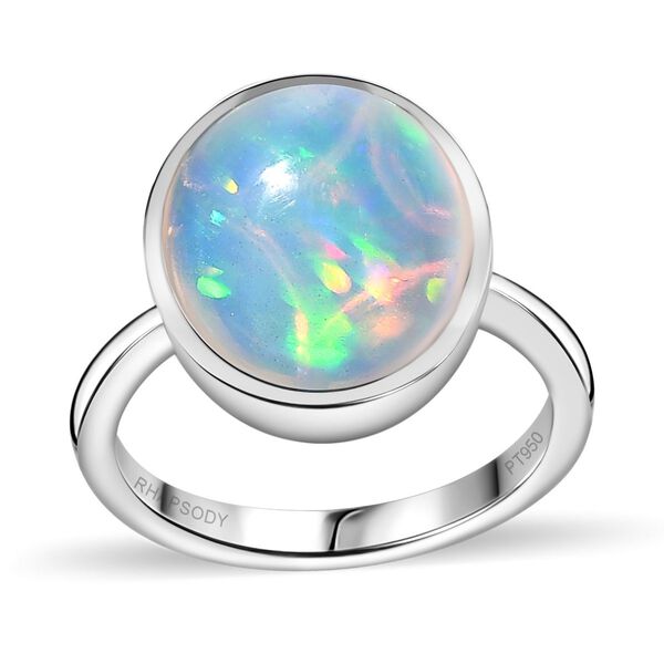 AAAA Natürlicher, äthiopischer Welo Opal Ring in 950 Platin - 5,27 ct. image number 8