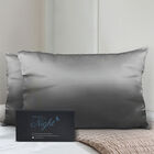 Serenity Night: 2er-Set Kissenbezüge aus 100% Maulbeerseide, Größe 40x80 cm, Silber