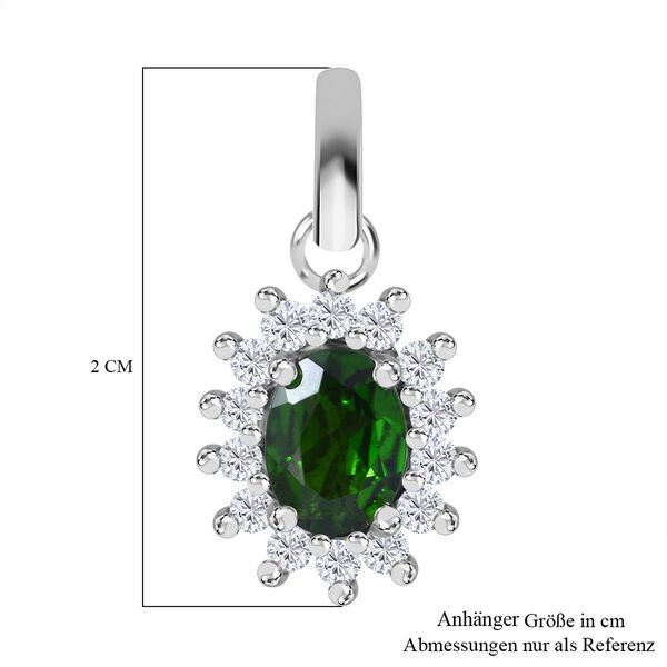 Natürlicher Chromdiopsid und Moissanit-Anhänger - 1,20 ct. image number 5