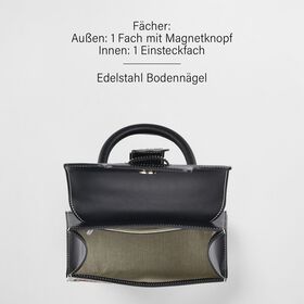 Grand Pelle  - Echtleder Handtasche, schwarz