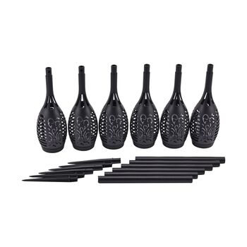 6er Set - Wasserdichte Solar Flackerflamme Gartenbeleuchtung, Gr&ouml;&szlig;e 7,5x50 cm