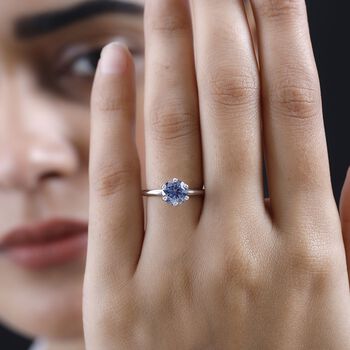 Blauer Moissanit-Ring - 1,45 ct.