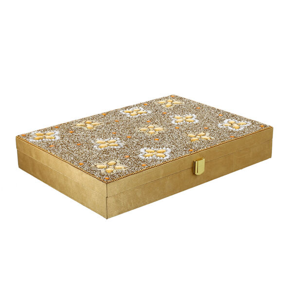 Handgefertigter Ring-Koffer, Golden