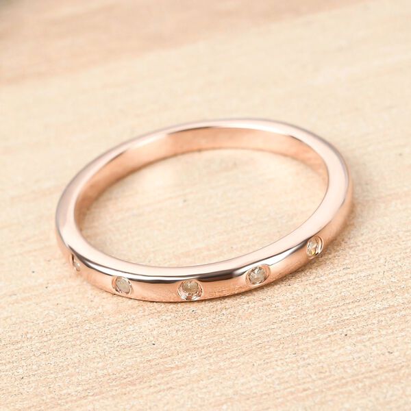 Schlichter, funkelnder Bandring, rosévergoldet image number 2