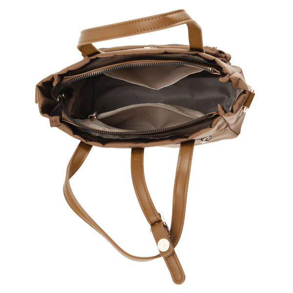 Nylon Crossbody Tasche, 22x23x9 cm, Gold image number 5