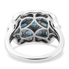 London Blautopas Cluster Ring in Silber, 2,80 ct. image number 5