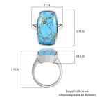 Blaues Türkis Ring, Edelstahl (Größe 18.00) ca. 12.13 ct image number 6