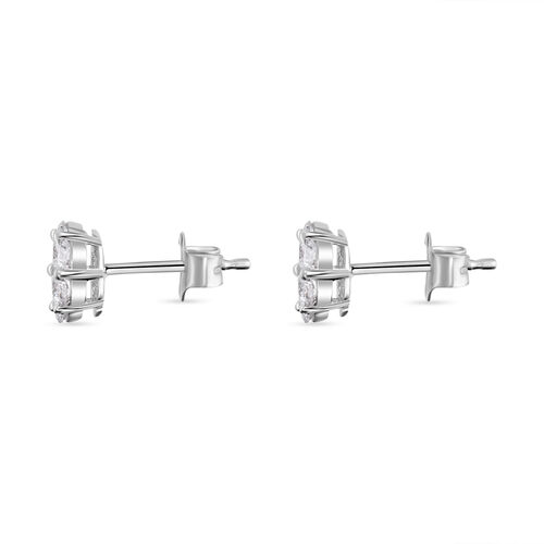 LUXURIANT DIAMOND- SGL zertifizierte VS Labor Diamant Ohrringe, 925 Silber platiniert - 1 ct. image number 13