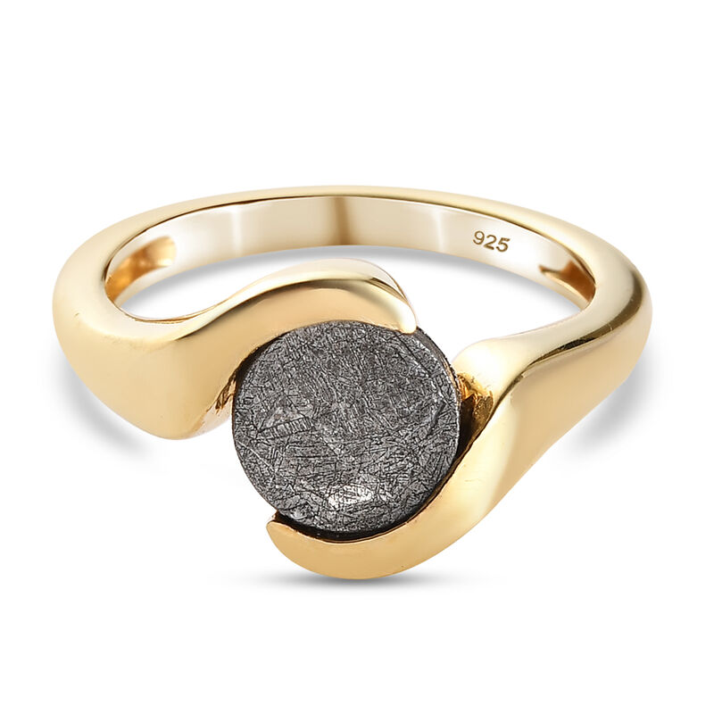 Meteorit Ring 925 Silber vergoldet  ca. 3,14 ct image number 0