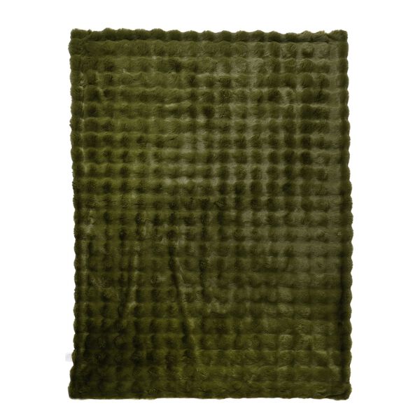 Serenity Night: Superweiche doppellagige Decke, luxuri&ouml;ses Kunstfell mit Mikropl&uuml;schfutter, 150 x 200 cm, Olivfarben image number 3