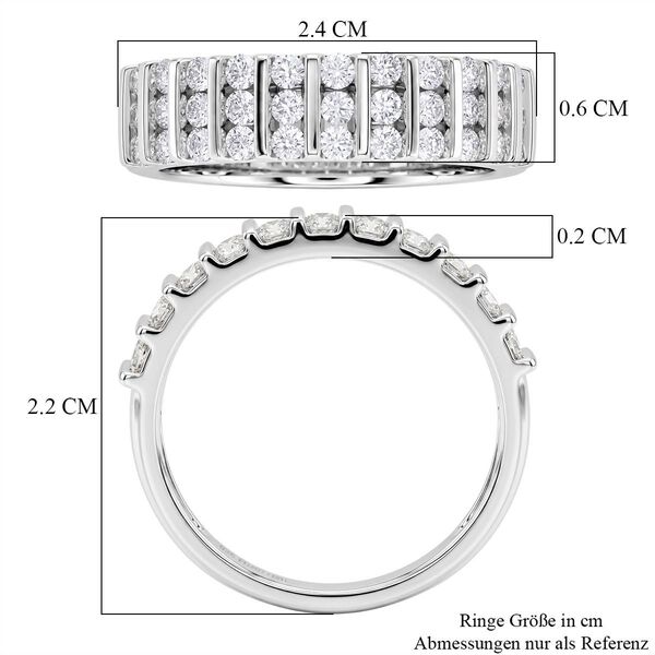 LUXURIANT DIAMOND - Lab Grown Diamant SI-GH Ring 925 Silber Rhodiniert (Gr&ouml;&szlig;e 17.00) ca. 1,12 ct image number 7