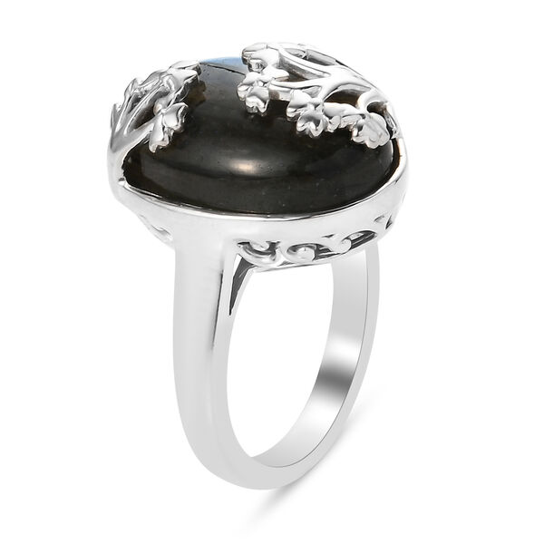 Labradorit Ring Messing Ionenbeschichtetes Platin  ca. 12,42 ct image number 5