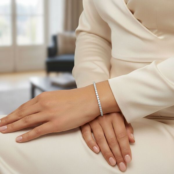 D'Joy Moissanit 19cm Armband, 925 Silber 750 Gelbgold Vermeil - 5,36 ct. image number 2