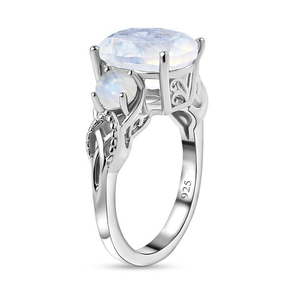 2er-Set - Premium Regenbogen Mondstein-Ring und Anhänger - 7,55 ct. image number 5