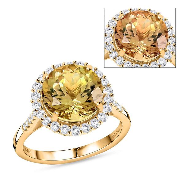 AAA Turkizit, Weißer Diamant Ring 585 Gold (Größe 17.00) ca. 5,25 ct image number 0