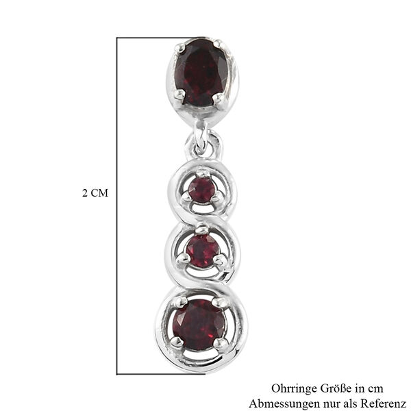 Anthill Granat Ohrhänger 925 Silber platiniert ca. 0,88 ct  image number 5