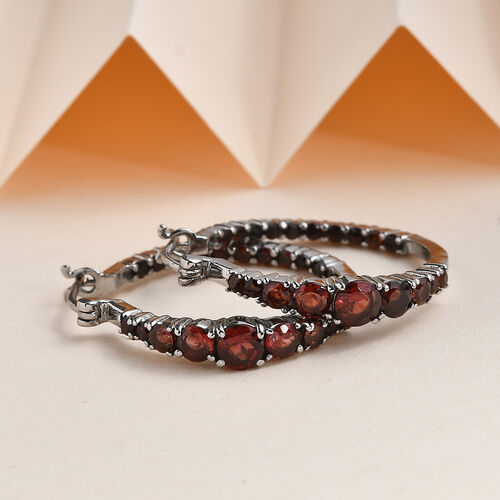 Roter Granat Ohrringe  Edelstahl ca. 4.34 ct image number 1