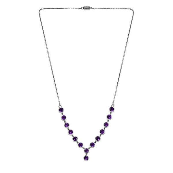 Afrikanischer Amethyst Halskette ca. 45 cm Edelstahl ca. 6,58 ct. image number 4