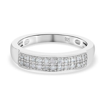 Diamant Ring 925 Silber platiniert (Gr&ouml;&szlig;e 16.00) ca. 0,15 ct
