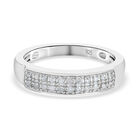Diamant Ring 925 Silber platiniert (Größe 16.00) ca. 0,15 ct