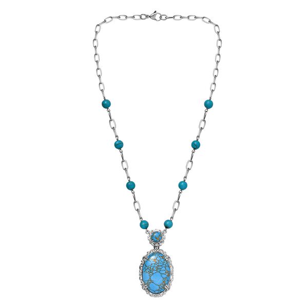 Blaue Türkis Halskette, 45 cm - 38,13 ct. image number 3