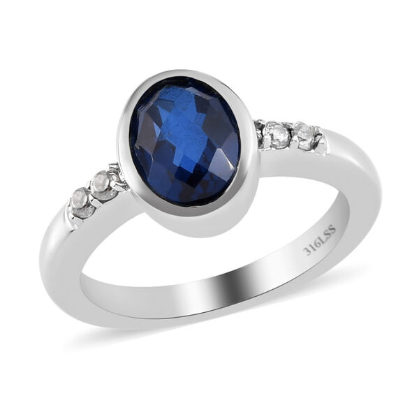 Ceylonfarbener Quarz und Zirkon-Ring in Silber - 1,55 ct.&nbsp; image number 4