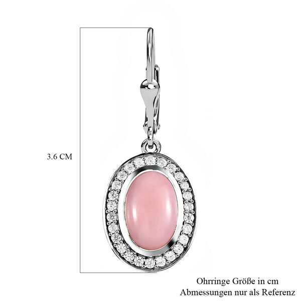 Rosa Opal und wei&szlig;e Zirkon-Ohrh&auml;nger - 6,45 ct. image number 6