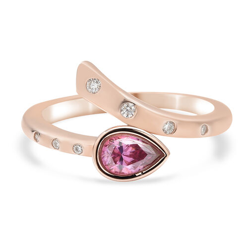 Rosa und weißer Moissanit-Ring - 0,45 ct. image number 0