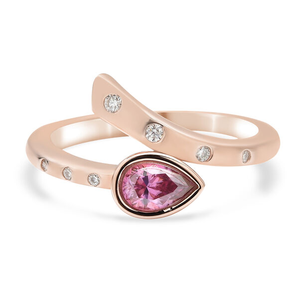 Rosa und wei&szlig;er Moissanit-Ring - 0,45 ct.