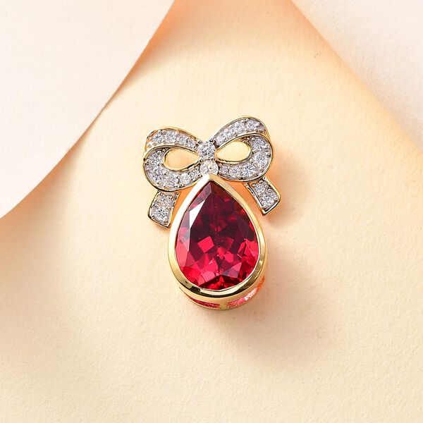 Labor Padparadscha Saphir und Zirkon Anhänger - 12,34 ct. image number 2