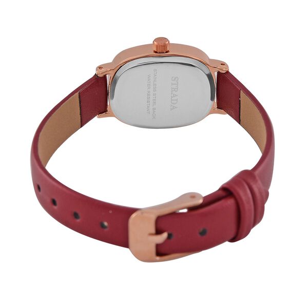 STRADA PC21S Uhr mit Japanischem Uhrwerk, Roségoldfarbenem Gehäuse und Kaffeebraunem PU-Armband image number 6
