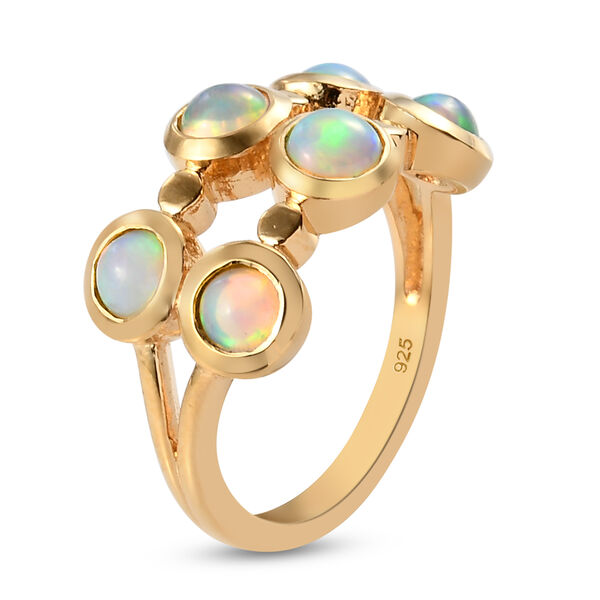 Nat&uuml;rlicher, &auml;thiopischer Opal-Ring, 925 Silber vergoldet  ca. 1,05 ct image number 5