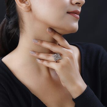 Nat&uuml;rlicher Champagner Diamant Ring 925 Silber Ros&eacute;gold Vermeil (Gr&ouml;&szlig;e 16.00) ca. 1.00 ct