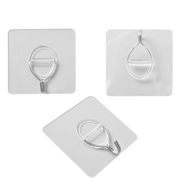 12er-Set abnehmbare, transparente und abwaschbare Haken, 3-8kg image number 3