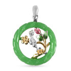 JARDIN KOLLEKTION - grüner Jade Anhänger, 925 Silber Bicolor ca. 5,75 ct