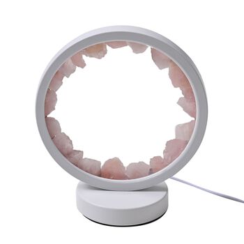 Rosenquarz Kristall-Wellnesslampe mit USB-Anschluss, 10&times;22&times;18cm, Lila