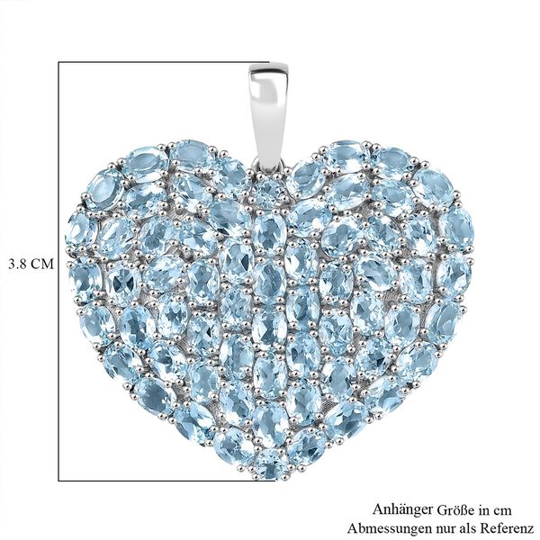 D’joy Himmelblauer Topas Anhänger 925 Silber rhodiniert ca. 14.27 ct image number 6