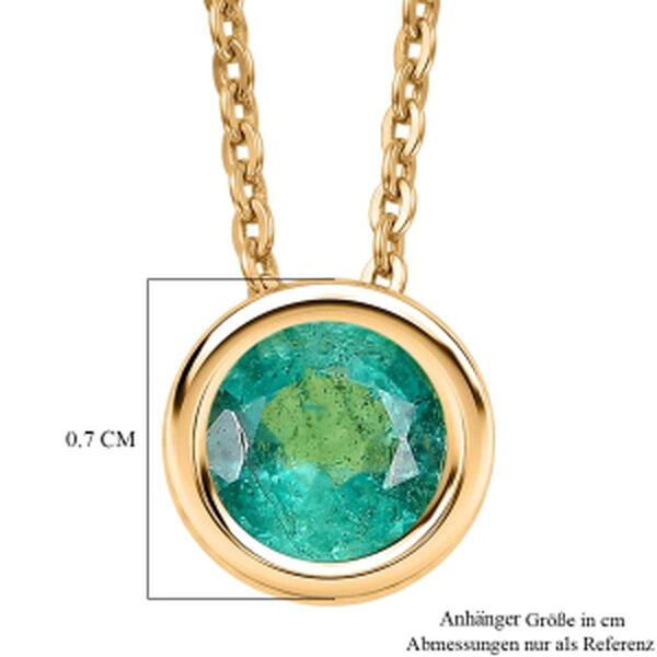 D'Joy AAA Kagem Sambischer Smaragd Schmuckset ca. 50 cm 925 Silber 750 Gelbgold vermeil (10-15 Werktage Lieferzeit) ca. 0.43 ct image number 6