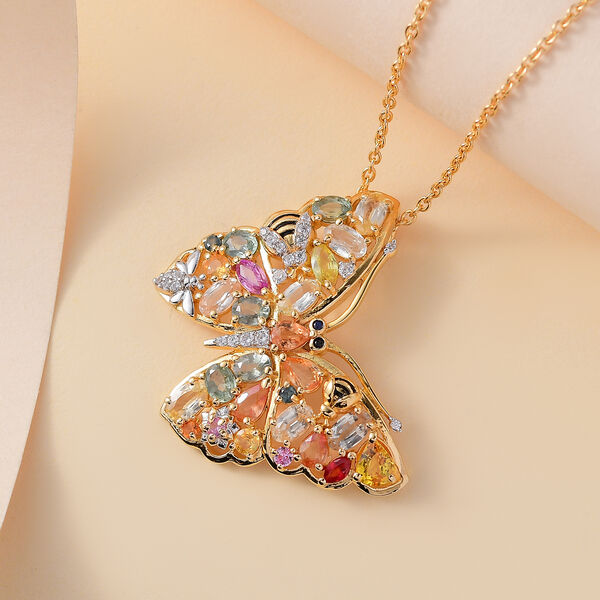 GP Trionfo Collection - Multi-Saphir und Zirkon-Anhänger mit 45cm Kette - 5,76 ct. image number 9