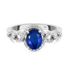 AAA tansanischer, blauer Spinell und weißer Zirkon-Ring, 925 Silber platiniert  ca. 1,91 ct image number 0