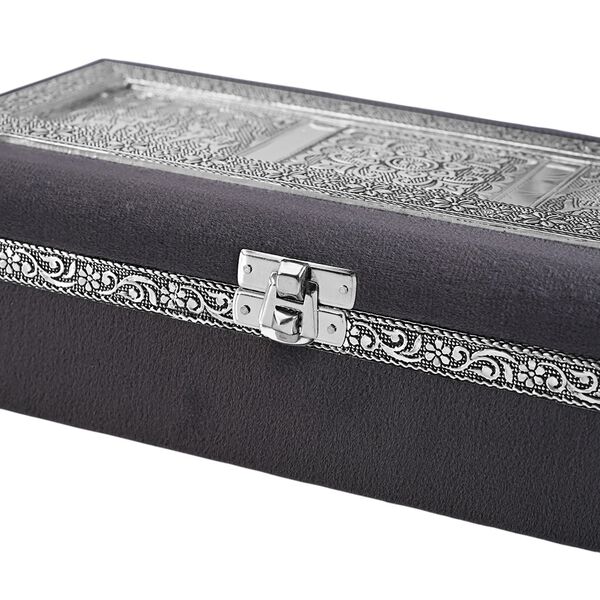 Handgefertigte, oxidierte Schmuckbox mit Elefantenprägung, 24,2x15x7 cm image number 6