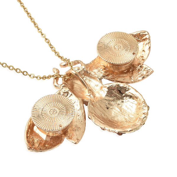 Champagner Glas und mehrfarbiger Kristall Honigbienen-Anh&auml;nger mit Kette, ca. 60 cm, goldfarben ca. 6,00 ct image number 5